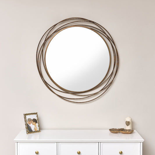  Large Antique Gold Swirl Wall Mirror 
