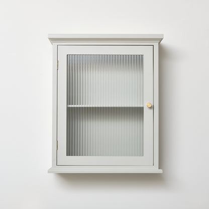 Grey Reeded Glass Fronted Wall Cabinet