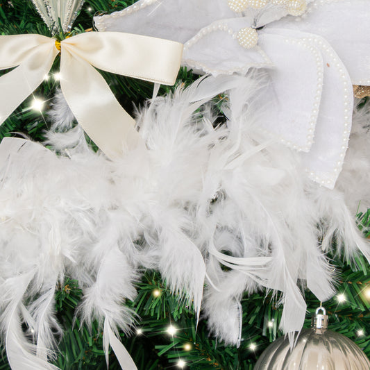 Large White Feather Boa Christmas Garland - 182cm