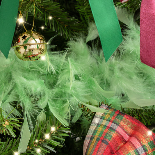 Large Pale Mint Green Feather Boa Christmas Garland - 182cm