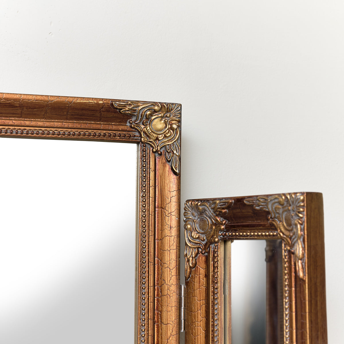 Antique Gold Ornate Triple Dressing Table Mirror 64cm x 55cm
