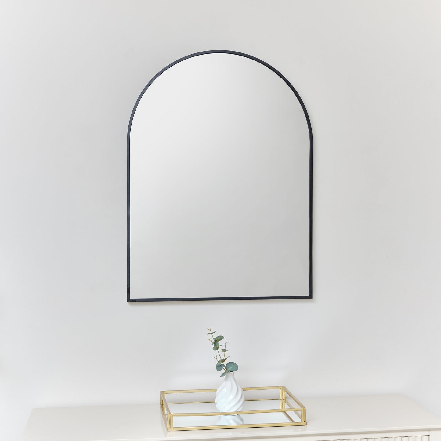 Black Arched Wall Mirror 80cm x 60cm