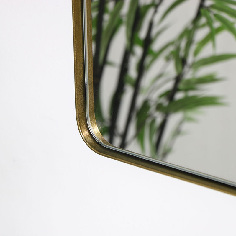 Brushed Gold Thin Framed Wall Mirror 50cm x 75cm