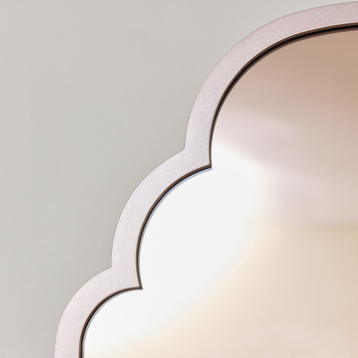 Rose Gold Curved Scalloped Framed Wall Mirror 70cm x 50cm