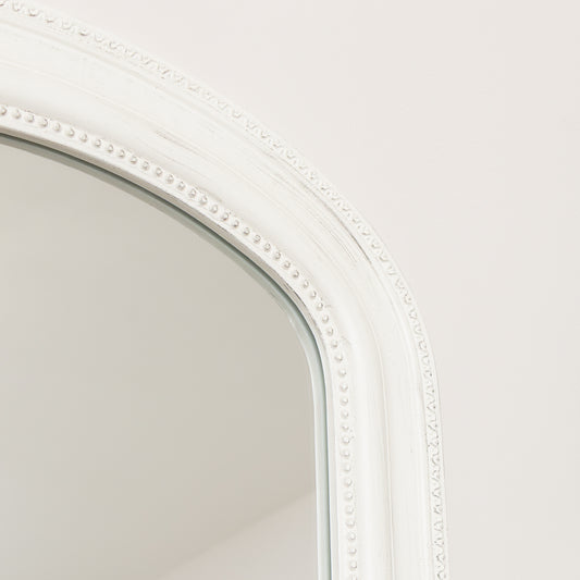 Full Length Distressed White Leaner & Wall Mirror - 47cm x 142cm