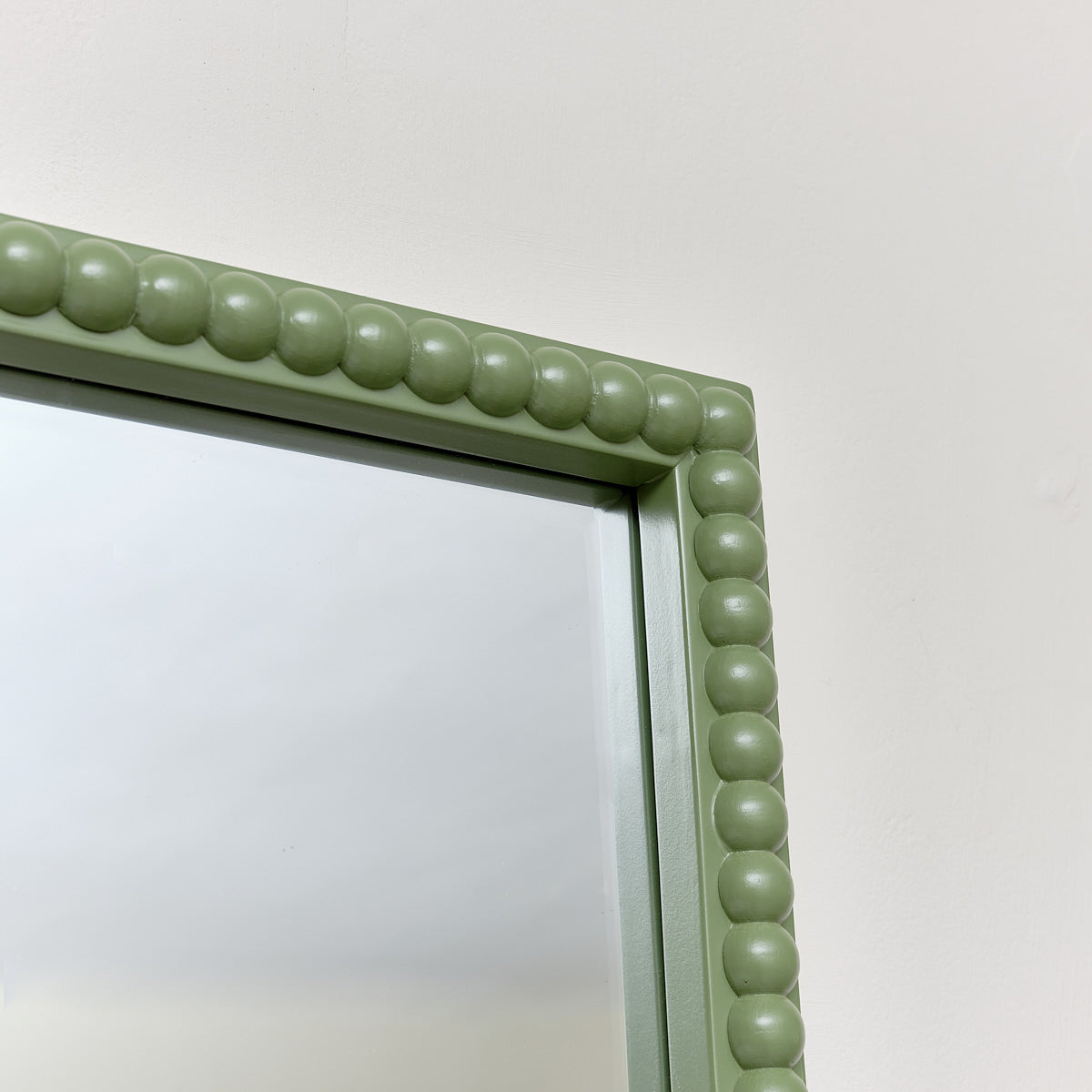 Large Rectangle Olive Green Bobbin Bobble Wall Mirror 168cm x 54cm