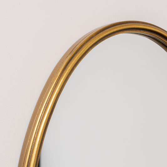 Gold Oval Metal Framed Wall Mirror - 60cm x 40cm