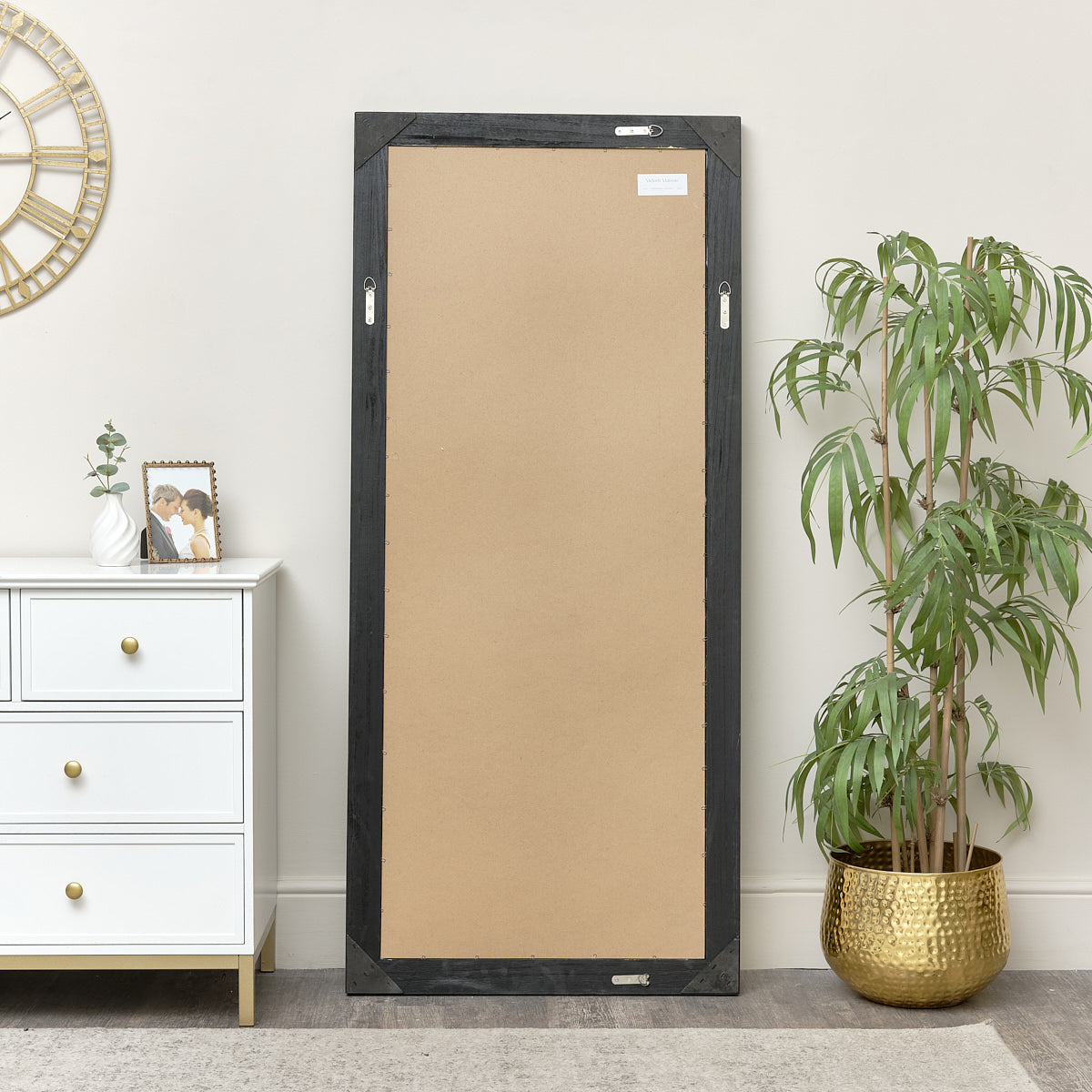 Large Rectangle Black & Gold Wall Mirror 158cm x 70cm