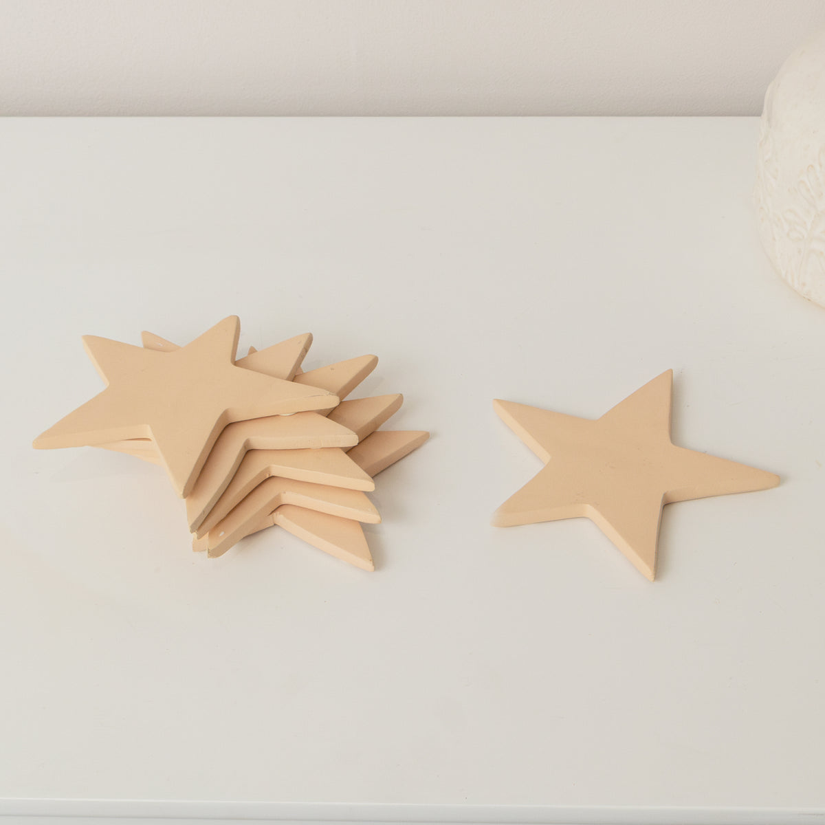 Set of 6 Pink Wooden Star Shaped Coasters