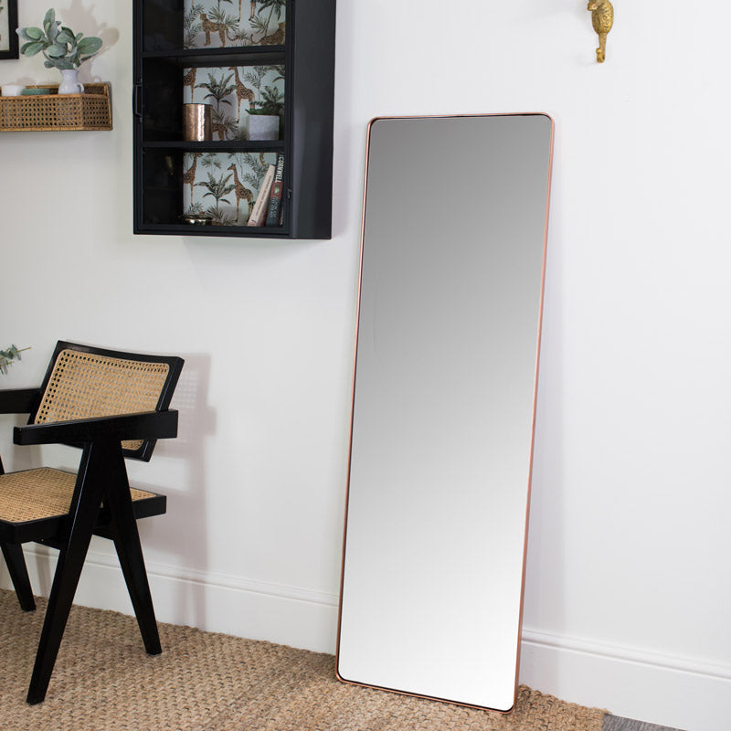 Tall Copper Wall / Floor / Leaner Mirror 47cm x 142cm