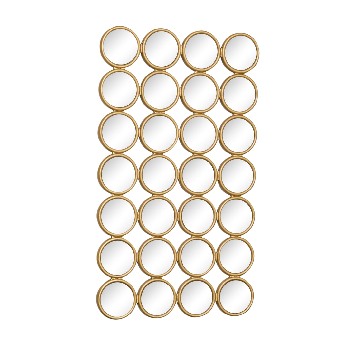 Large Gold Multi Circle Wall Mirror 95cm x 55cm