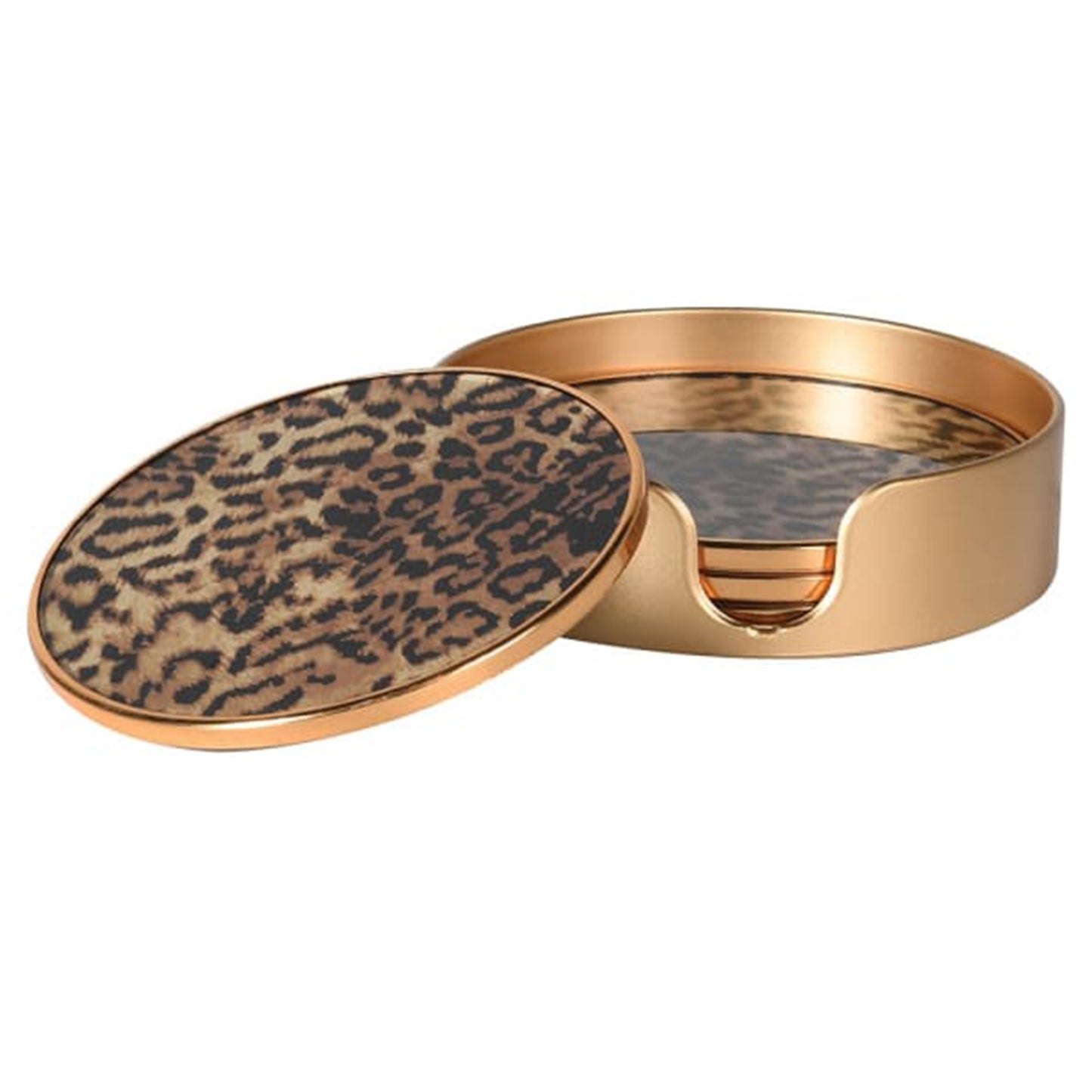 Set of 4 Leopard Print Coasters