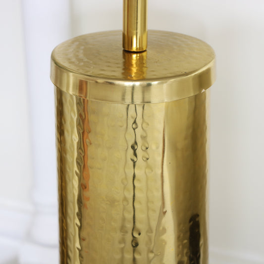 Hammered Gold Metal Toilet Brush Holder