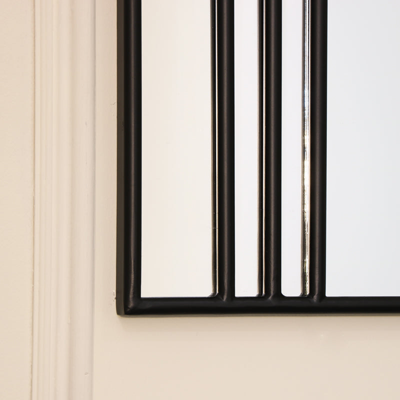 Black Fan Art Deco Wall Mirror 90cm x 59cm