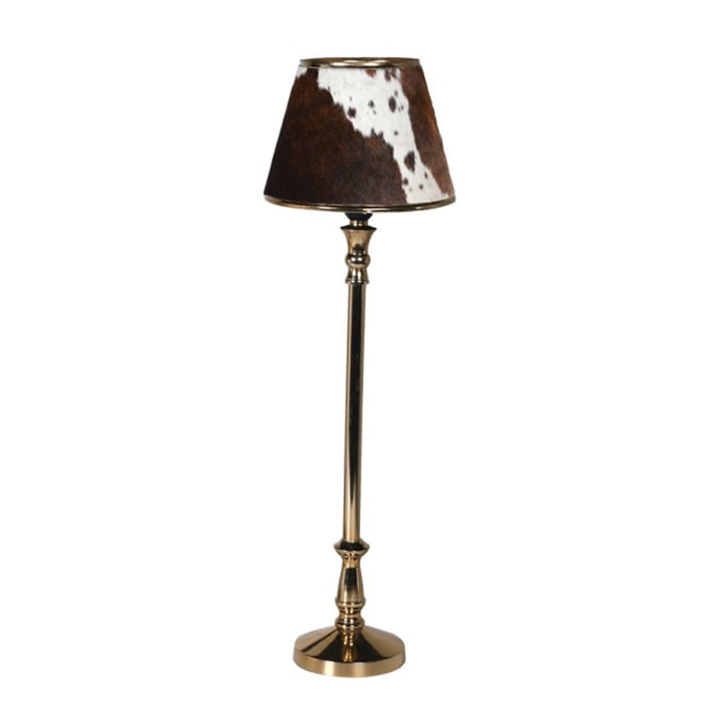 Gold Lamp with Cow Hide Shade