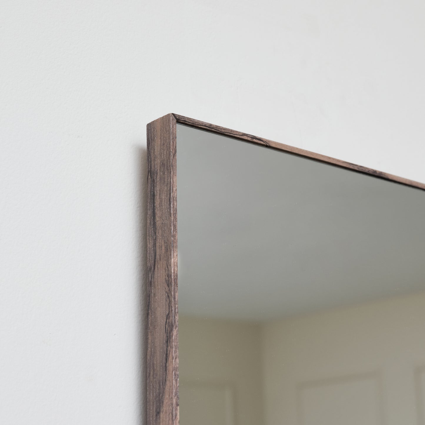 Full Length Wall Mirror with Dark Wood Frame 31cm x 121cm