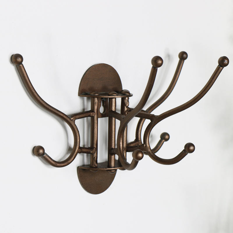 Rustic Copper Wall Mounted Rotating Coat Hooks
