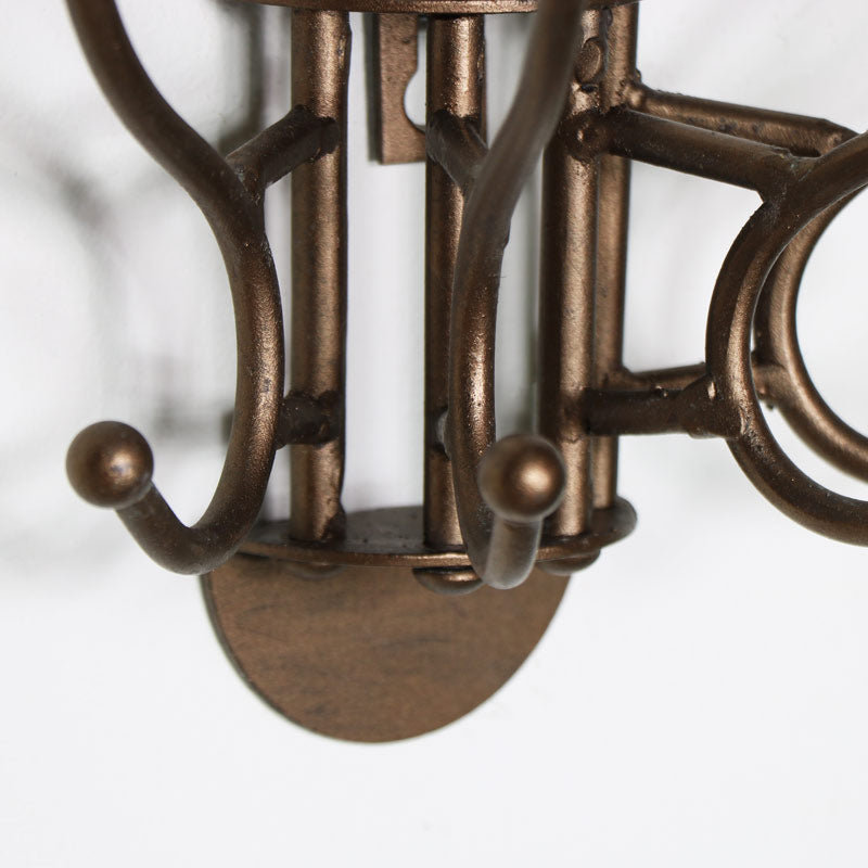 Rustic Copper Wall Mounted Rotating Coat Hooks