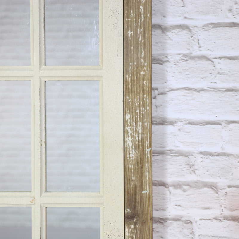 Large Rustic Shutter Style Window Mirror 73cm x 123cm