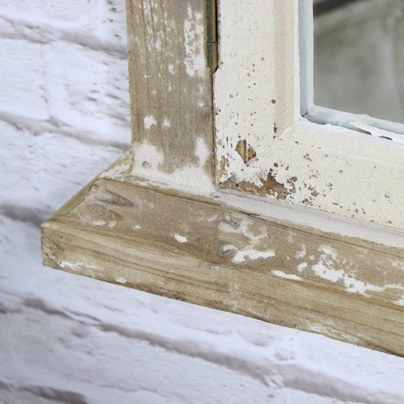 Large Rustic Shutter Style Window Mirror 73cm x 123cm