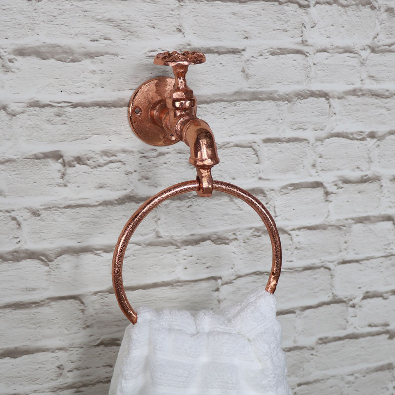 Copper Metal Tap Towel Holder