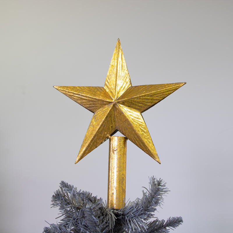Gold Metal Star Tree Topper