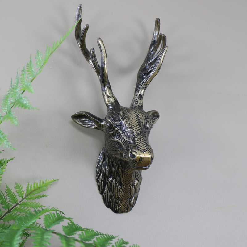 Replica Gold Metal Wall Mounted Stag Head