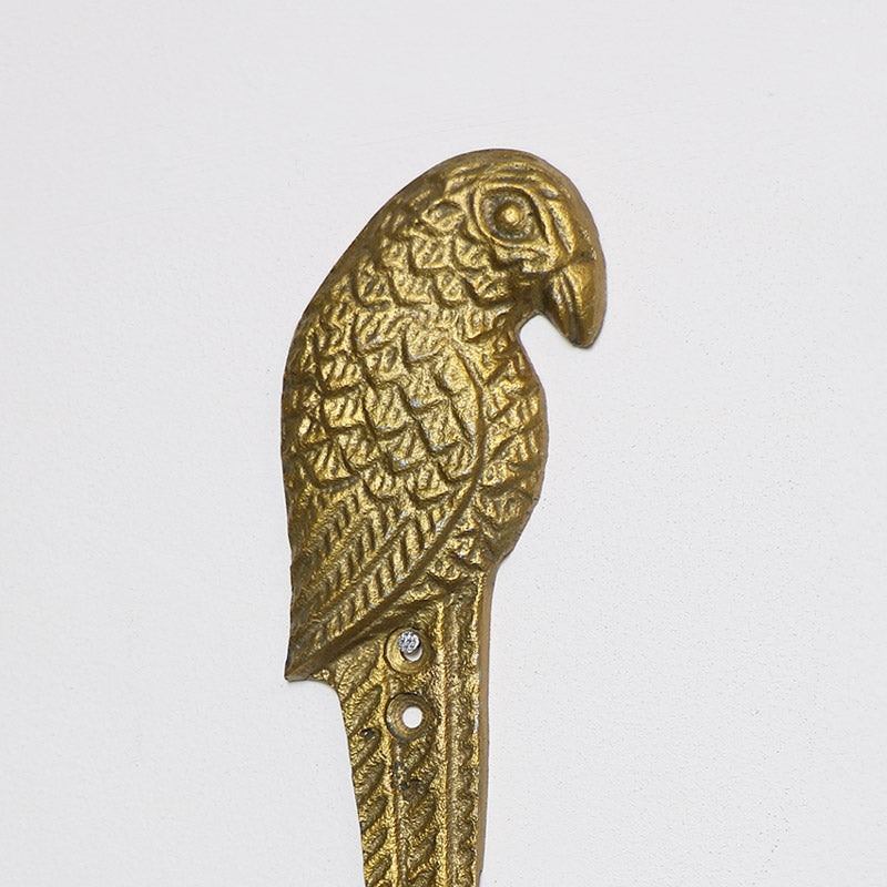 Rustic Gold Parrot Wall Hook