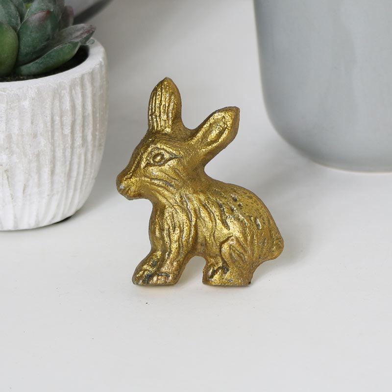 Gold Rabbit Drawer Knob