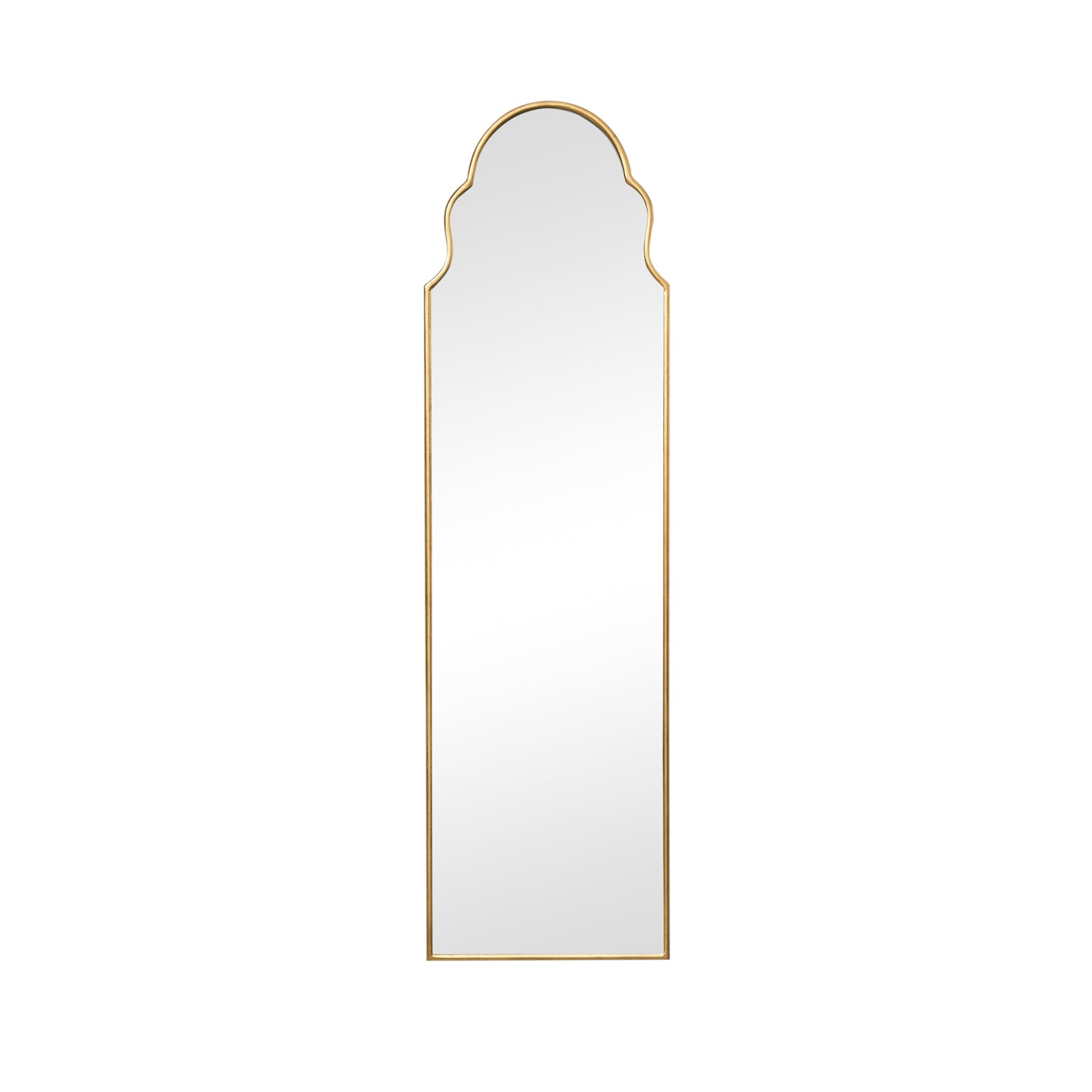 Tall Slim Gold Arch Wall Mirror 133cm x 38cm
