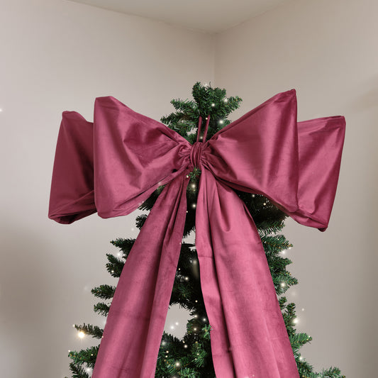 Extra Large Dark Red Velvet Christmas Bow - 70cm x 140cm