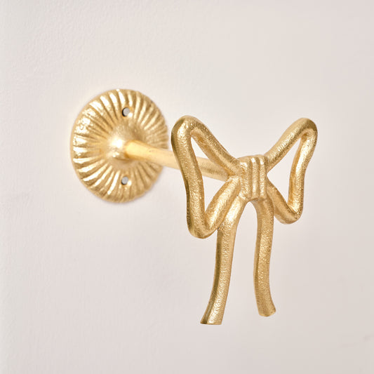 Set of 2 Gold Metal Bow Curtain Tie Backs