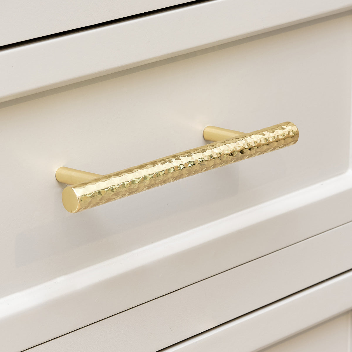 10-Pack Modern Gold Cabinet Knobs - Solid Brass Hammered Round Pulls For Drawers & Cabinets (1-3/16" Diameter) 10-Pack Modern Gold Cabinet Knobs - Solid Brass Hammered Round Pulls For Drawers & Cabinets (1-3/16" Diameter)