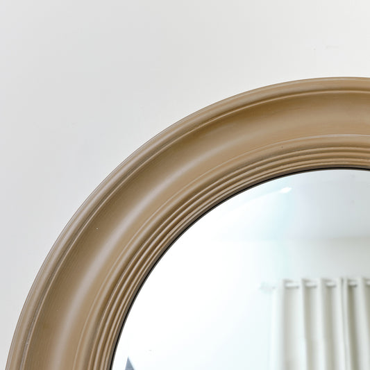 Round Mocha Brown Wall Mirror 65cm x 65cm
