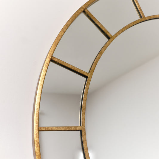 Rust Gold Effect Round Wall Mirror With Fretwork 80cm x 80cm