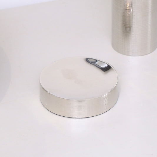 Silver Textured Metal Round Soap Dish