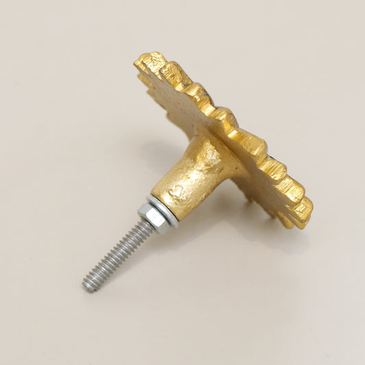 Large Gold Sunflower Drawer Knob