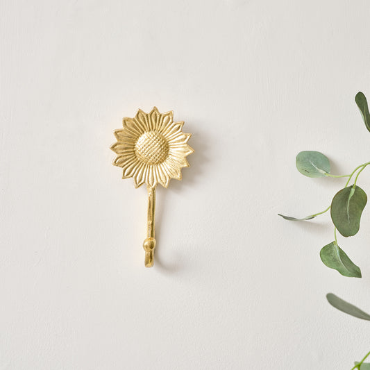 Gold Sunflower Wall Hook