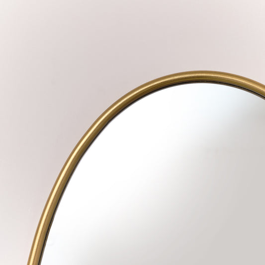 Arched Gold Mirror With Mirrored Shelf - 50cm x 60cm