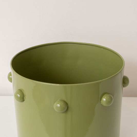 Medium Sage Green Bobbled Planter Pot - 18.5cm x 22cm