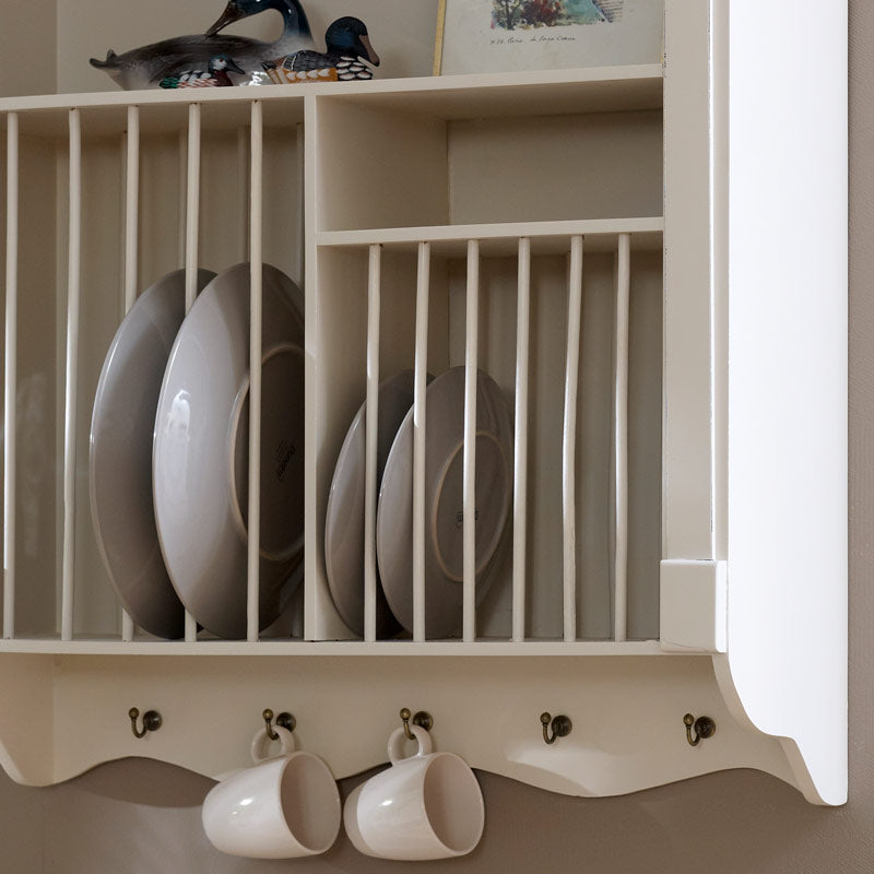 Cream Wall Mounted Plate Rack - Lyon Range