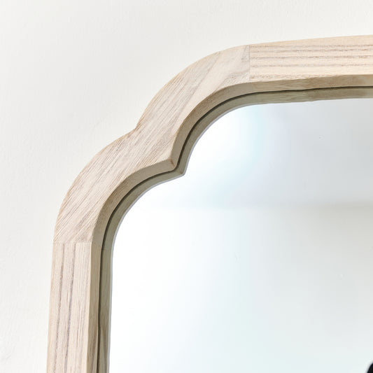 Square Natural Washed Wood Framed Wall Mirror 50cm x 50cm