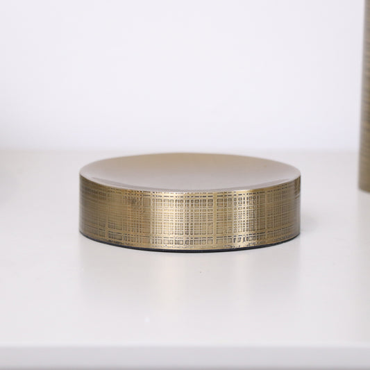 Brass Gold Textured Metal Round Soap Dish