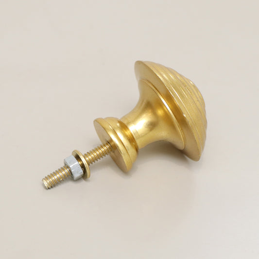 Round Shiny Gold Swirl Detailed Drawer Knob