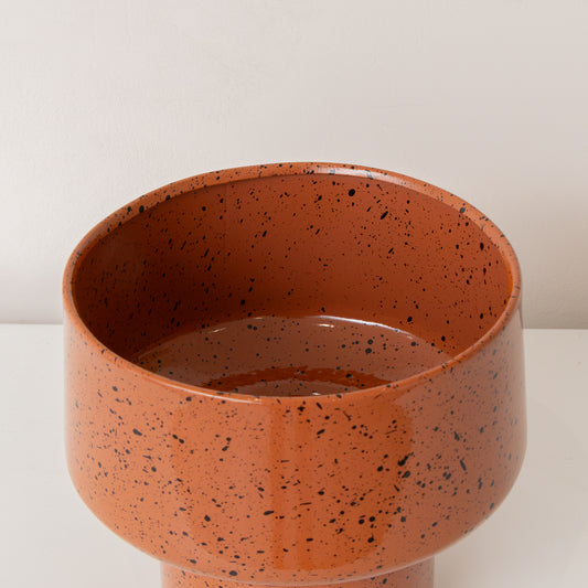 Medium Orange Rust Speckled Iron Planter Pot - 18cm x 16cm