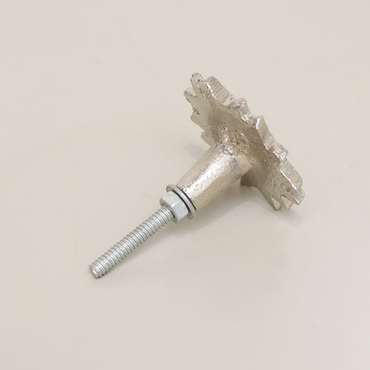 Shiny Silver Sun Drawer Knob