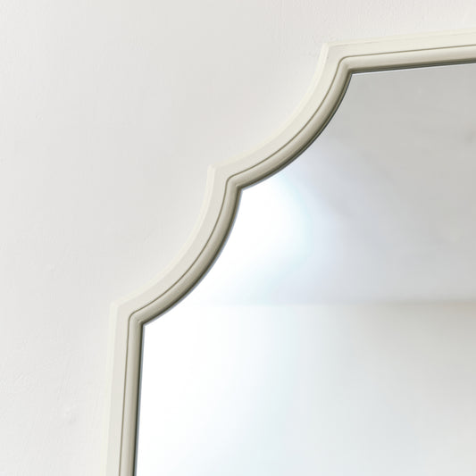 Ivory Geometric Framed Wall Mirror 80cm x 50cm