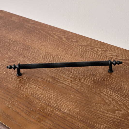 Large Black Ribbed Metal Bar Pull Handle 27cm