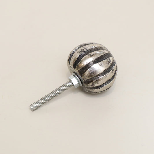 Antique Silver Round Scalloped Drawer Knob