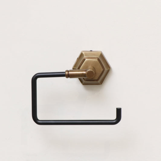Brass Gold and Black Toilet Roll Holder
